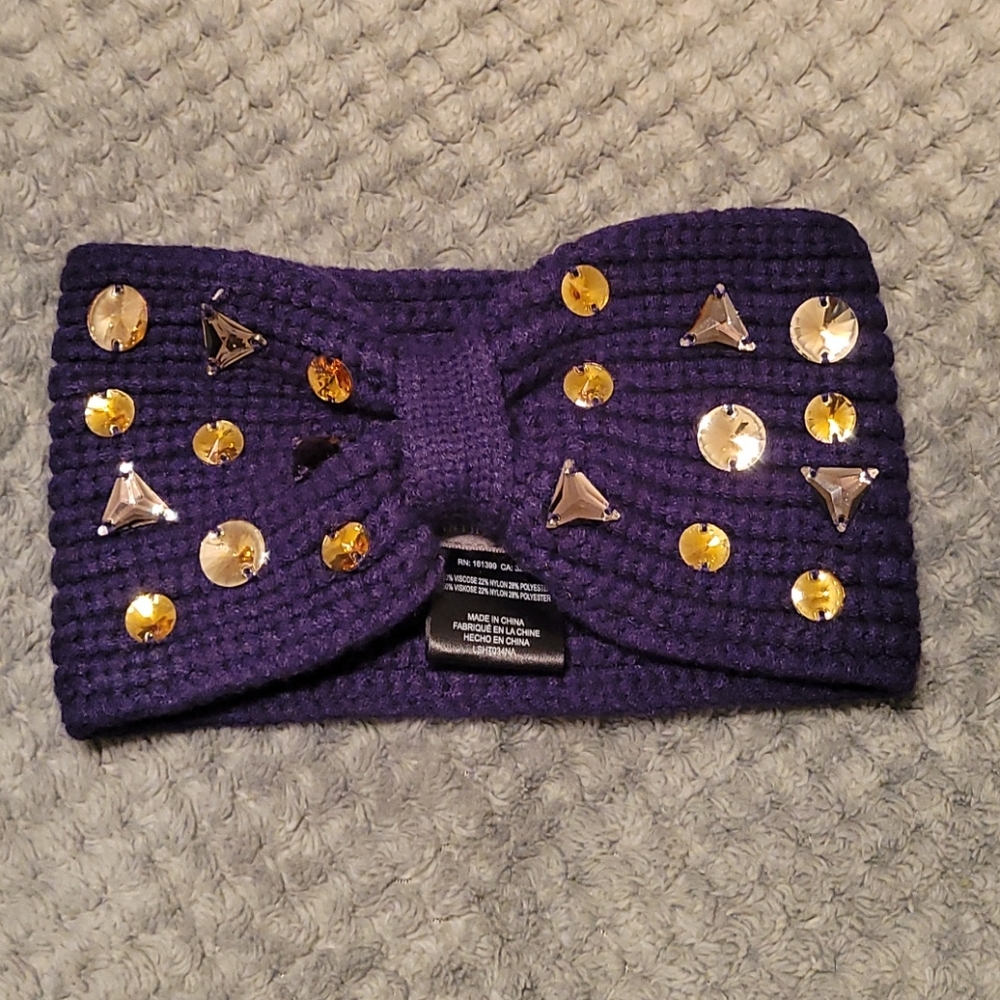 Anthropologie knit heasband with rhinstones